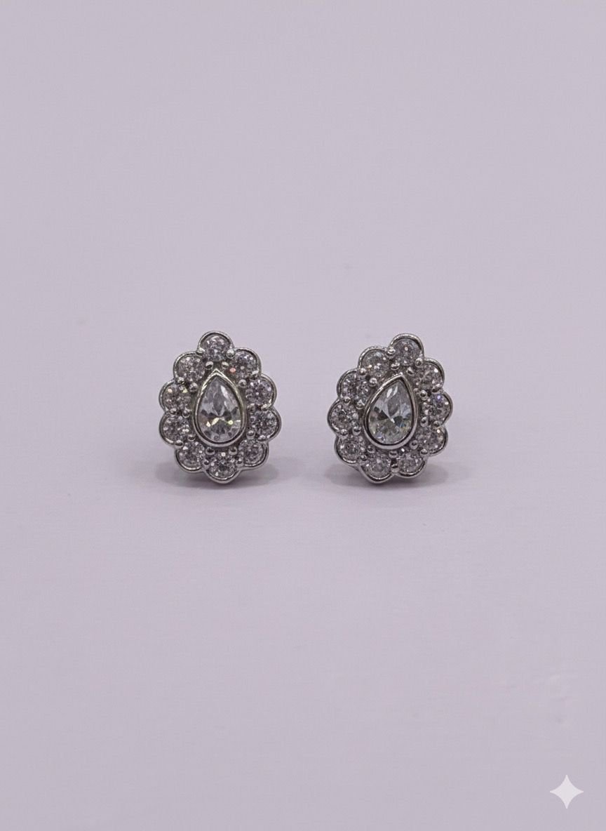 92.5 Stone-Studded motif earrings 